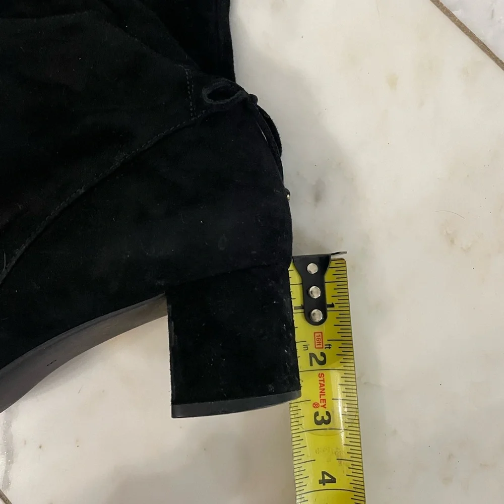 Tory Burch 41621 Black Over The Knee Suede Leather Laila Block Heel Boots size 8 - Picture 6 of 16